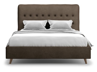 Кровать двуспальная 160x200 Bergamo Lux , шоколадный велюр velutto 23