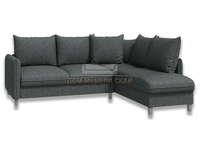 Угловой диван-кровать Лофт, серый/рогожка