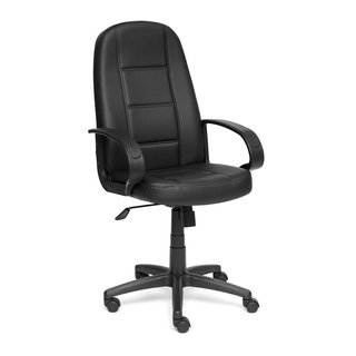 Кресло офисное CH747, черная экокожа