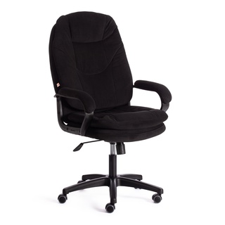 Кресло офисное Комфорт Comfort LT, флок черного цвета 35