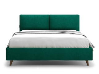 Кровать двуспальная 160x200 Trazimeno Lux, зеленый велюр velutto 33