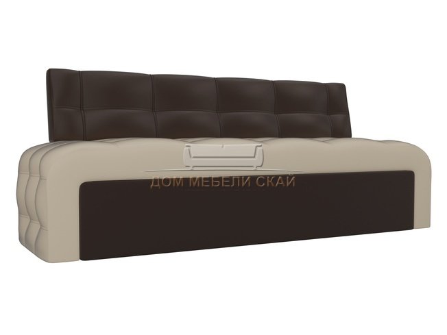 Кухонный диван со спальным местом Люксор, бежевый/коричневый/экокожа