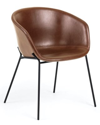 Стул-кресло Zadine, экокожа светло-коричневого цвета