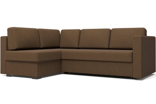 Угловой диван Джессика 2 левый, рогожка коричневый