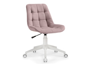 Компьютерное кресло Келми 1, велюр розовый/пластик белый