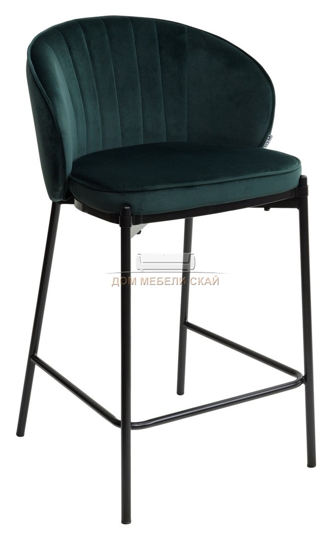 Полубарный стул WENDY, велюровый зеленого цвета