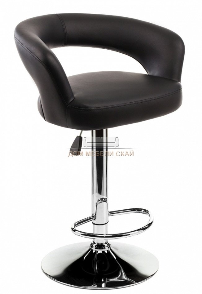 Барный стул Rim, экокожа черного цвета