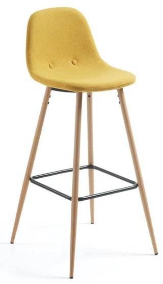 Полубарный стул Nilson, шенилл желтого цвета