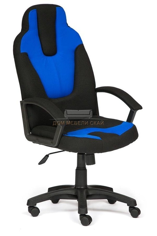 Кресло офисное Нео Neo 3, черная/синяя рогожка