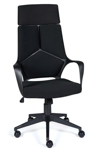 Кресло офисное IQ, full black/черный пластик/черная ткань