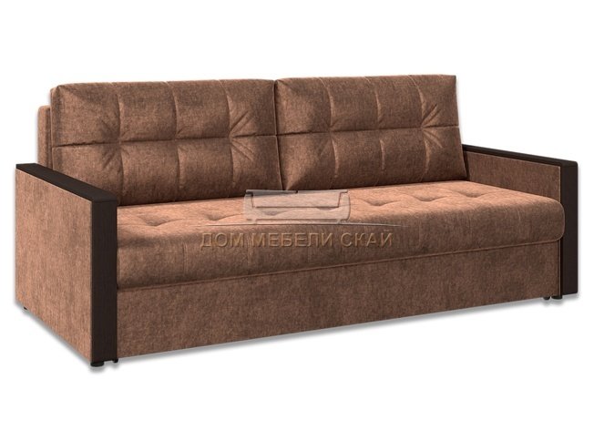Диван-кровать Норд с декором, коричневый велюр/columbia/венге