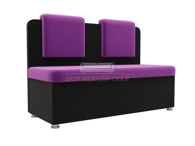 Кухонный диван Маккон 2-х местный, фиолетовый/черный/микровельвет