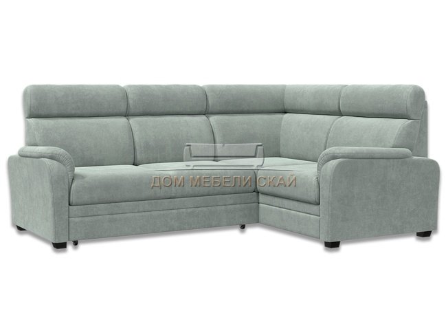 Угловой диван-кровать Омега 3-1, светло-серый велюр