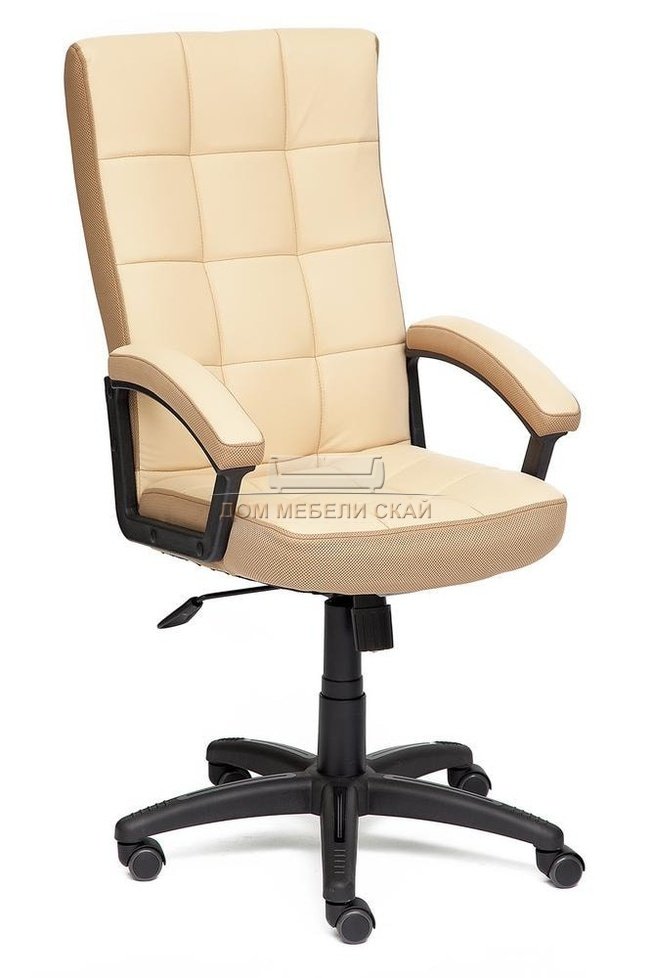 Кресло офисное Тренди Trendy, бежевая экокожа/бронзовая сетка
