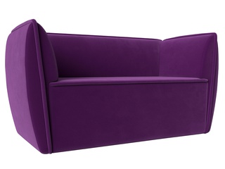 Прямой диван Бергамо 2-х местный, микровельвет фиолетовый