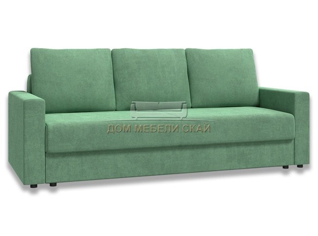 Диван-кровать Лира с боковинами 1400, зеленый велюр