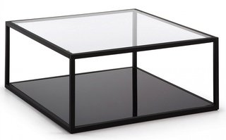 Журнальный столик квадратный Greenhill, черный/стекло