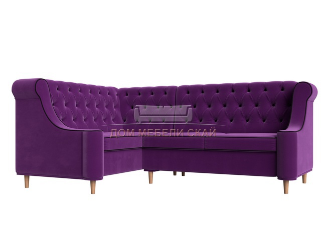 Угловой диван левый Бронкс, фиолетовый/микровельвет