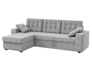 Угловой диван-кровать левый Камелот, серый/рогожка