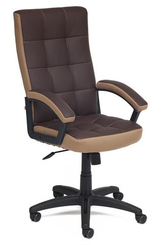 Кресло офисное Тренди Trendy, коричневая экокожа/бронзовая сетка