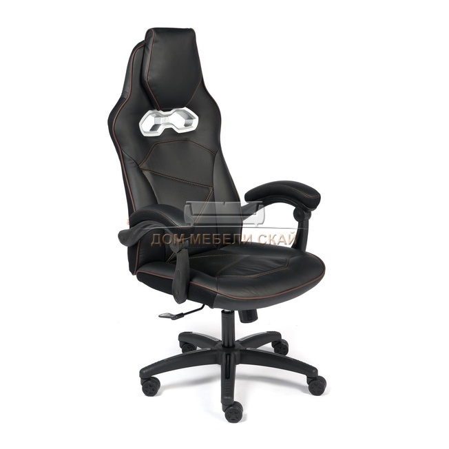 Кресло офисное ARENA, экокожа черная/черный карбон