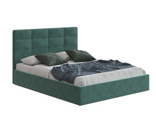 Кровать двуспальная 160х200 Соната с ПМ, велюр зеленый