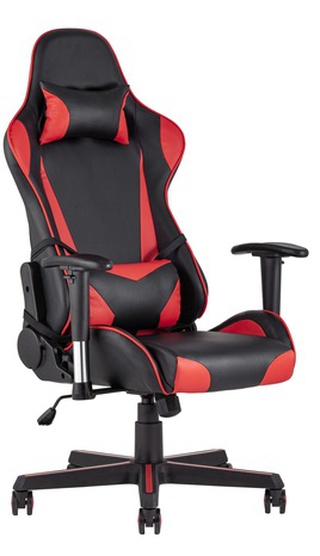 Кресло игровое TopChairs Racer, черно-красное/экокожа