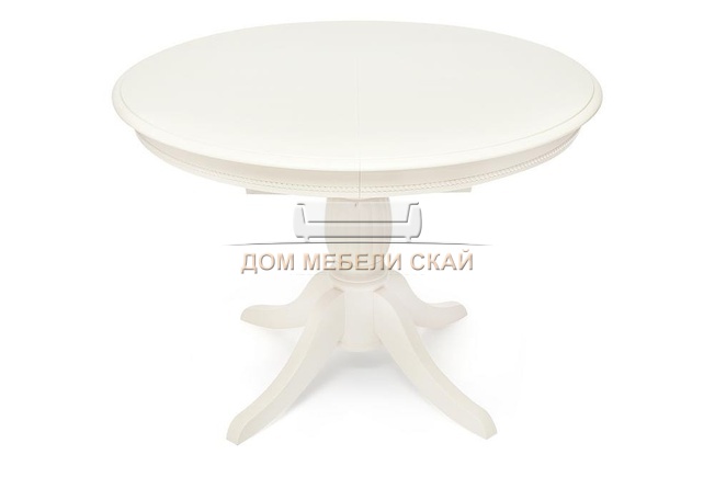 Стол обеденный круглый раскладной LEONARDO Леонардо, белый pure white