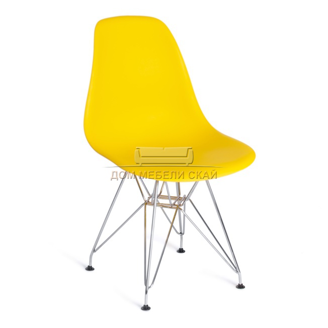 Стул Secret De Maison CINDY IRON CHAIR (EAMES) (mod. 002), пластиковый желтого цвета