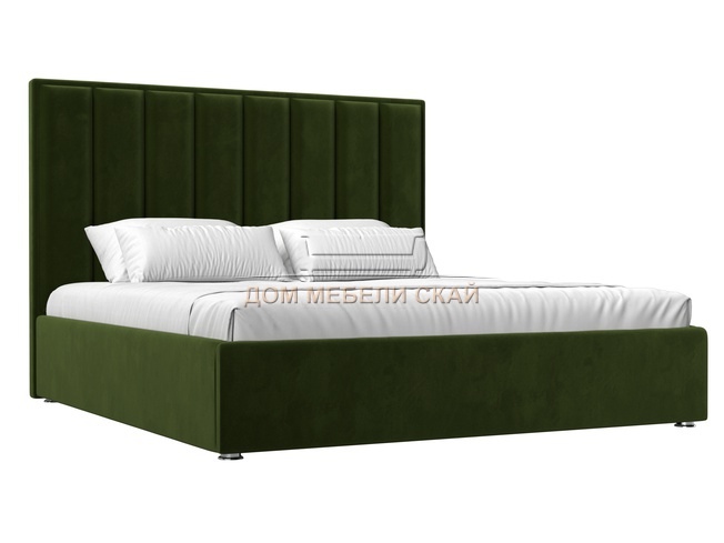 Кровать двуспальная 160x200 Афродита с ПМ, зеленый микровельвет