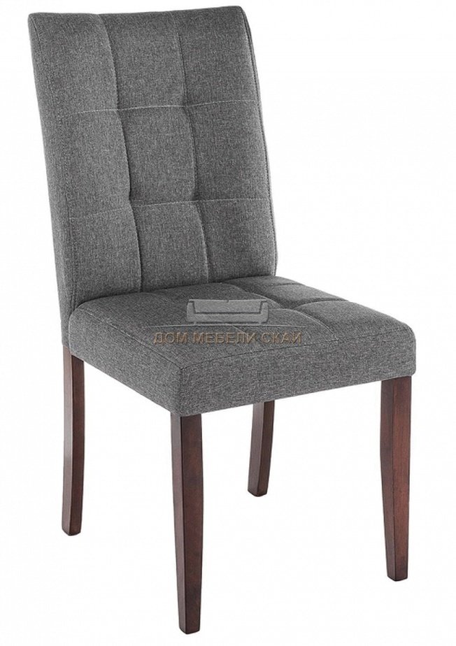 Стул Madina, dark walnut/fabric grey рогожка серого цвета