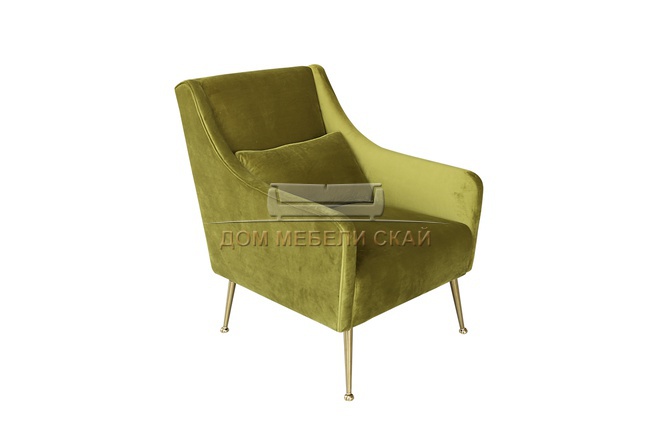 Кресло с подушкой 87YY-1914 OLV, велюр оливковый