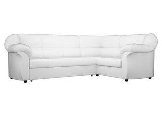 Угловой диван-кровать правый Карнелла, белый/экокожа