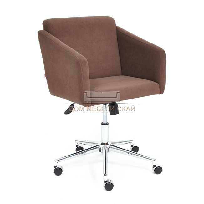Офисное кресло Milan, флок коричневого цвета 6/хром