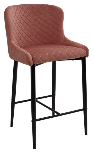 Полубарный стул ARTEMIS, pink велюровый розового цвета