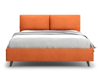 Кровать двуспальная 160x200 Trazimeno Lux, оранжевый велюр velutto 27