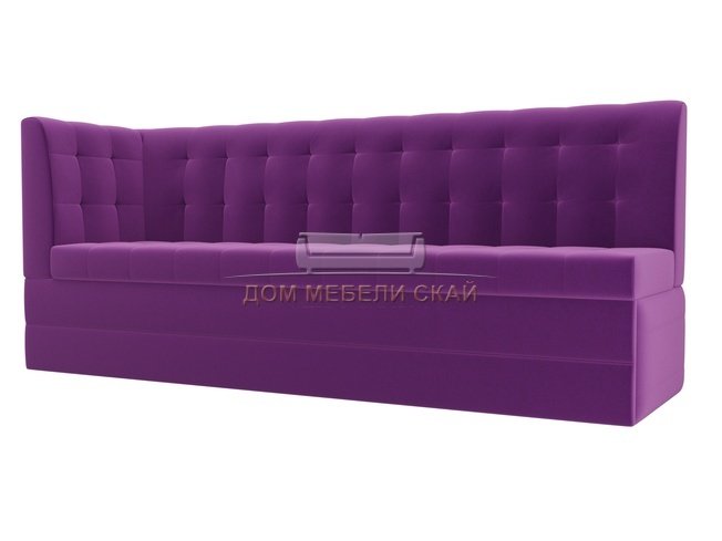 Кухонный угловой диван со спальным местом левый Бриз, фиолетовый/микровельвет
