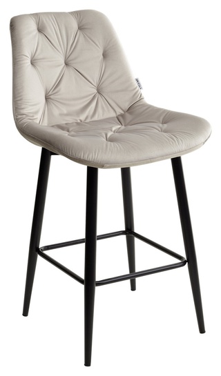 Полубарный стул YAM, велюровый светло-серого цвета G062-37