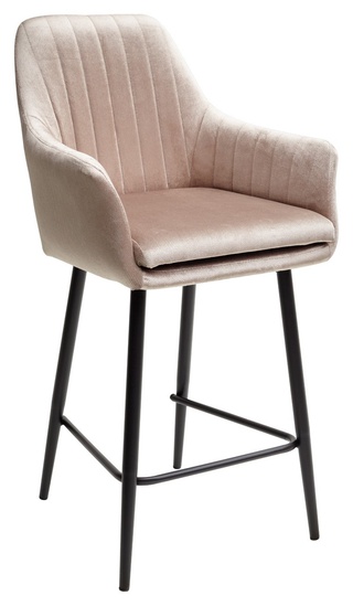 Полубарный стул Роден, велюровый серо-бежевого цвета Blitz 05