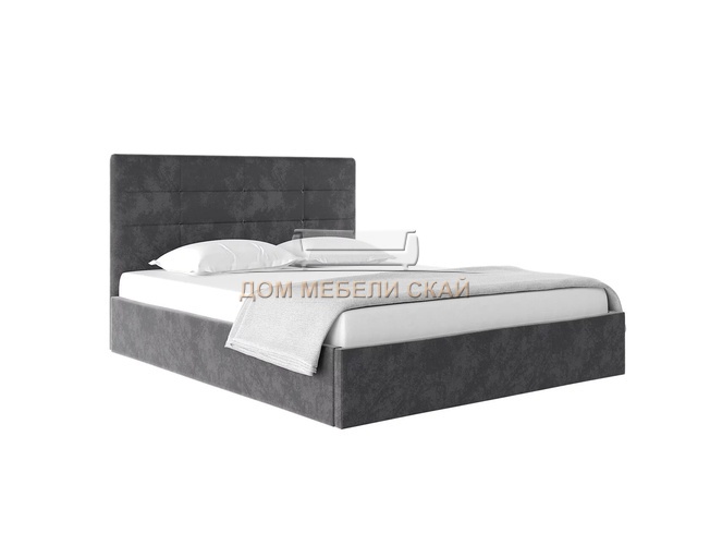 Кровать двуспальная 180х200 Соната с ПМ, велюр серый