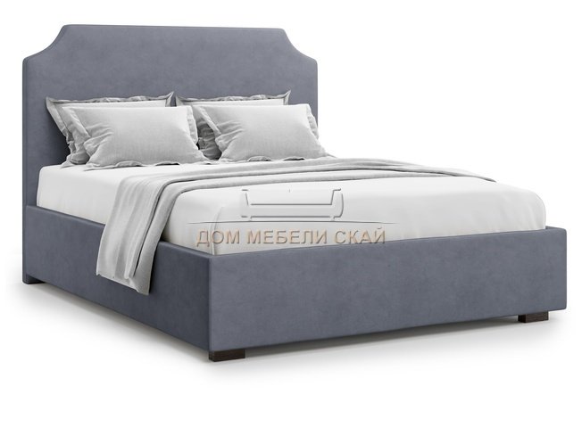Кровать двуспальная 160x200 Izeo с подъемным механизмом, серый велюр velutto 32