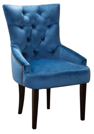 Стул-кресло Шарлотт, велюровый синего цвета