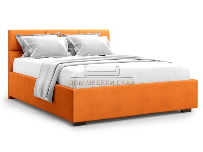 Кровать двуспальная 180x200 Bolsena с подъемным механизмом, оранжевый велюр velutto 27