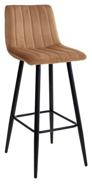 Барный стул DERRY, велюровый светло-коричневого цвета тоффи G108-72/черный 