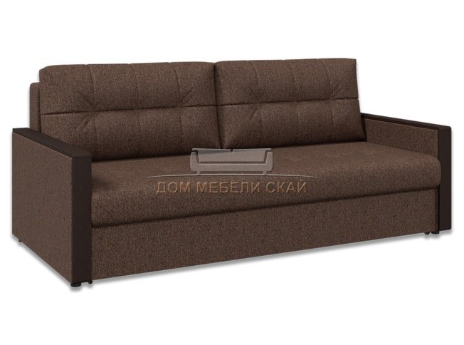 Диван-кровать Норд с декором БНП, коричневая рогожка/венге