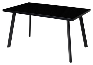 Стол обеденный раскладной ФИН 120, черный стекло/черный каркас