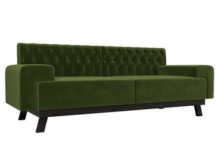 Прямой диван Мюнхен Люкс, зеленый микровельвет