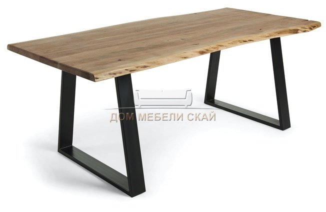 Стол обеденный Sono 220x100, черный каркас/дерево