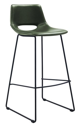 Барный стул Ziggy, экокожа зеленого цвета