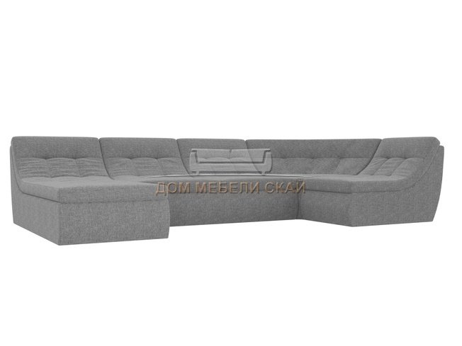 П-образный угловой диван Холидей, серый/рогожка